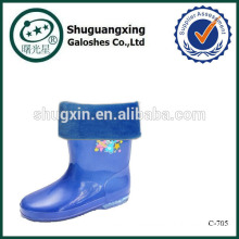 lace up pvc rain boots for kids shoe covers kids warm winter/C-705